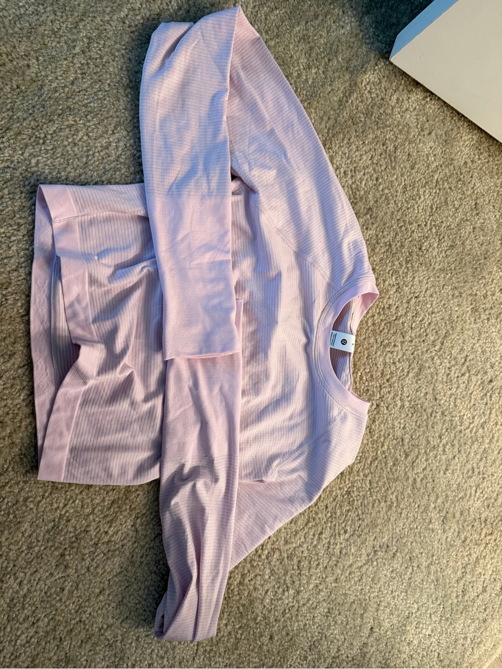 Swiftly long sleeve cropped light pink lululemon